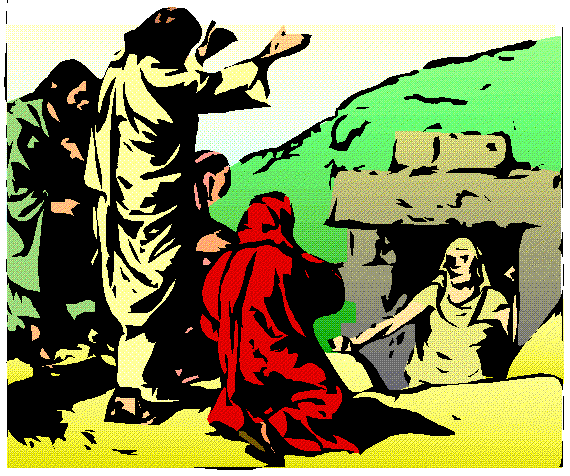 Lazarus coming out of the tomb